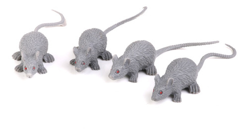 12pcs Ratas Vívidas De Plástico Ratón Scary Criatura