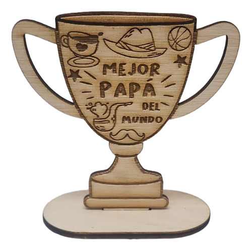 Pack De 10 Trofeos Del Mejor Papá Del Mundo Español Mejor Papá Del Mundo