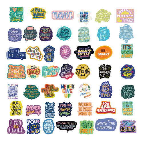 50 Pegatinas De Grafiti Con Frases Motivadoras