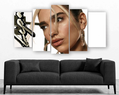 Set De 5 Cuadros En Canvas Dua Lipa Decorativo Moderno - 19