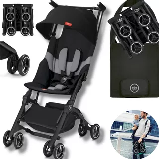 Carrinho Bebê Infantil Passeio Velver Black Gb Pockit + All-Terrain Com Bolsa de Transporte