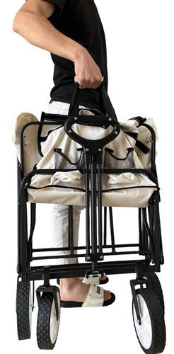 Carrito Vagón Multifuncional Plegable de Carga Compras Camping CJR Color Blanco