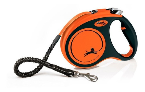 Correa Retráctil Flexi Extreme S 5m Perros Hasta 20kg Color Naranja Y Negro