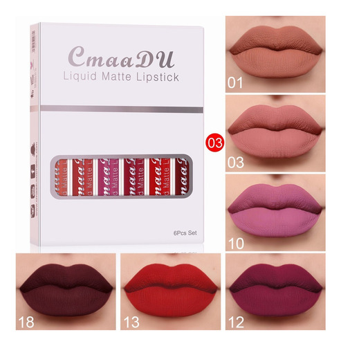 Kit Labiales Barras Mate Tintas For Labios 6 Unidades