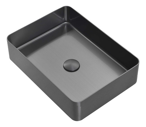 Lavabo De Baño Negro De Acero Inoxidable Gunmetal Sobre Most