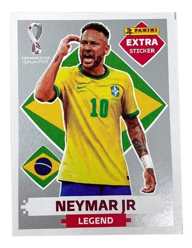 Figurinha Copa do Mundo Qatar Neymar LEGEND silver prata ORIGINAL panini