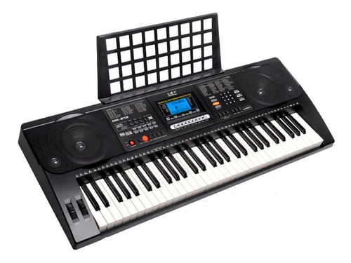 Organo Teclado Musical Meike Mk812 61 Teclas Sensitivas Color Negro 12V