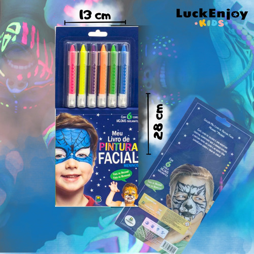 Pintura Facial Infantil Com Molde - Livro Infantil Com Desenhos E Canetinha Para Pintar O Rosto Meninas E Meninos Criativo, Experiência Lúdica