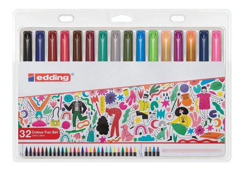 Marcadores Edding 1200 Lettering Colour Fun Set X 32 Colores