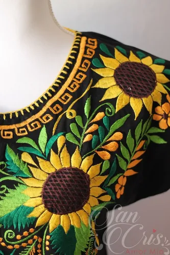 Girasoles bordados en blusas sales