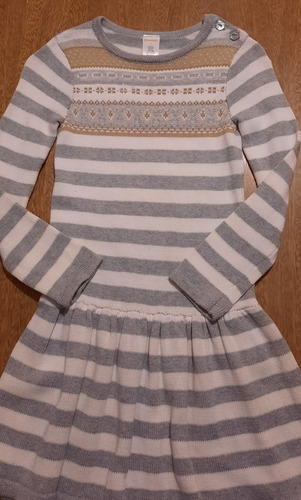 Vestido Gymboree Eeuu Niña Algodón Abrigo Talle 4 Sin Uso 