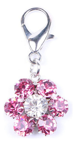Sks Pet Bling Rhinestones Flor Charm Colgante Joyería Para