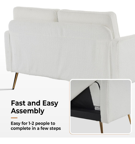 Sofá Biplaza Moderno 142 Cm Sofá Pequeño Para Sala Dormitori