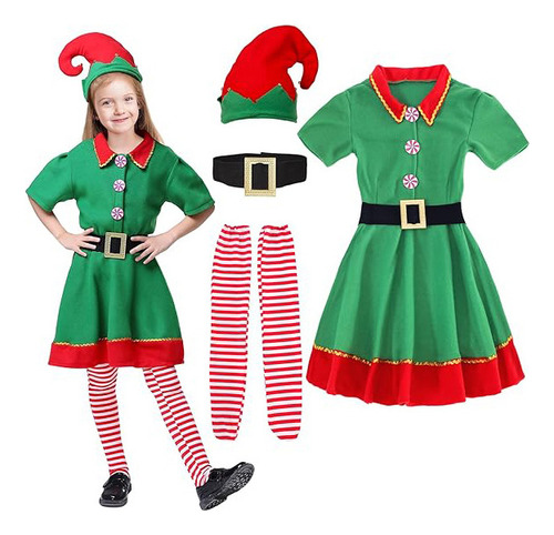 . Disfraz De Elfo Navideño, Conjunto De Ropa De Elfo For