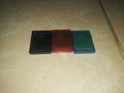 3 Memory Card Para Video Juego Play Station 2 Orig (de Uso) 