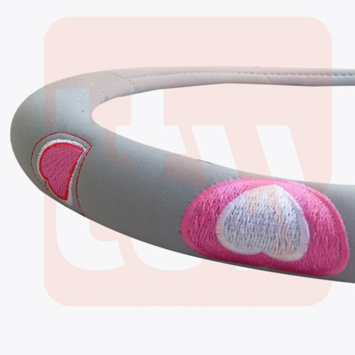 Imagen 2 de 10 de Cubre Volante Corazones Bordados Femenino Mujer Funda Tela