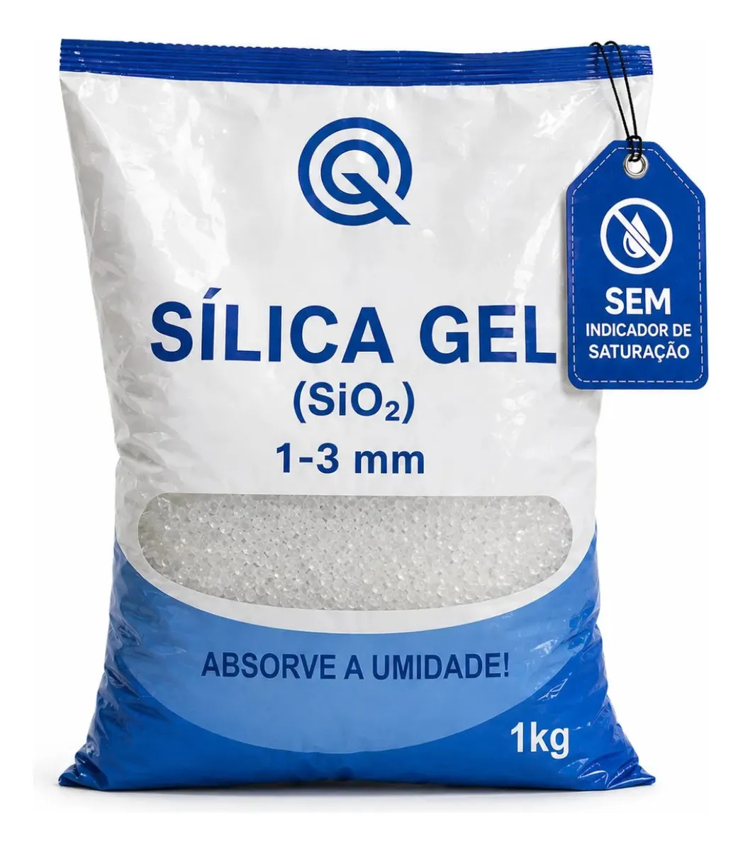 Silica em Gel Branca 1 a 3 Milimetros Desumidificante Dessecante Flores Armarios Gavetas Filamento 3D Valin Brasil