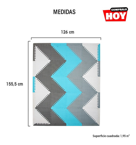 Imagen 2 de 10 de Piso Goma Eva Encastrable Bebe Alfombra Antigolpes Nordica