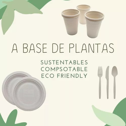 25 Tenedores Bio Descartables Sustentables Reforzados Mango Beige