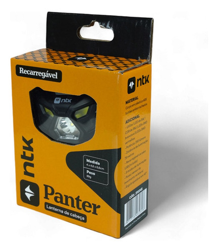Lanterna De Cabeça Recarregável Panter Nautika 250 Lumens