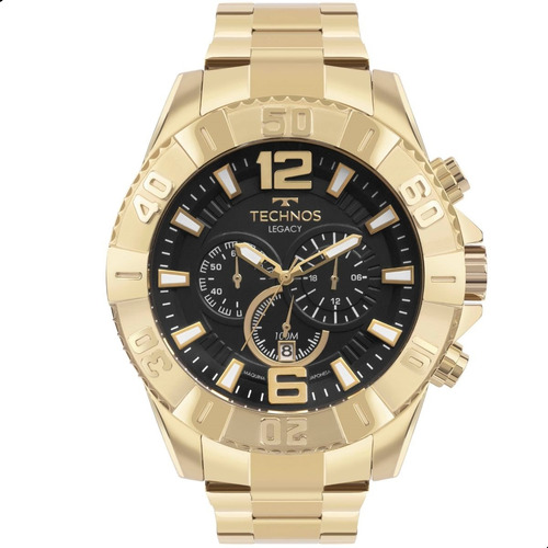 Relógio Technos Masculino Sport Legacy Grande Dourado Luxo