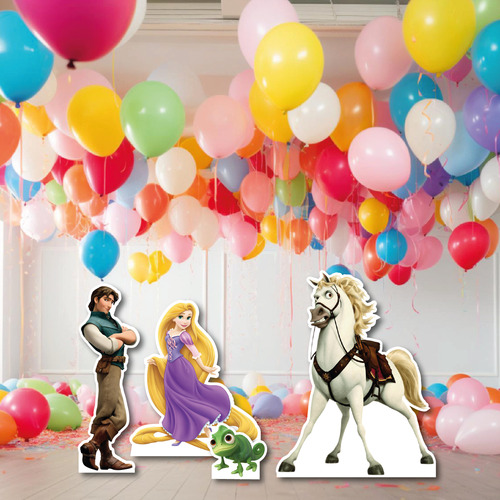 Figuras De Coroplast Enredados Rapunzel 4pz Kit Para Fiesta