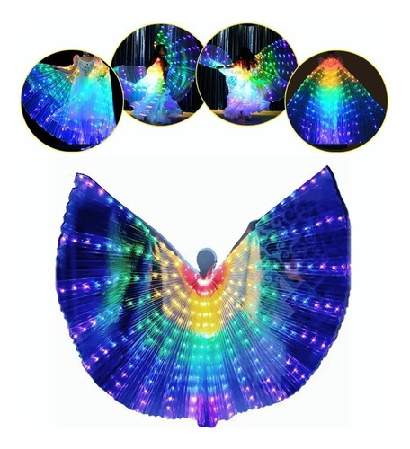 Disfraz De Baile Light Up Wings Con Luces Led De Colores Par