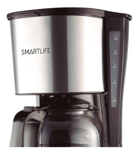 Cafetera De Filtro Smartlife 1.5lts 980w Sl-cm9402 Color Negro/Acero inoxidable