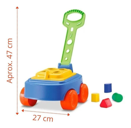 Imagem 2 de 6 de Carrinho Mipuxa Brinquedo Infantil Baby Land Cardoso