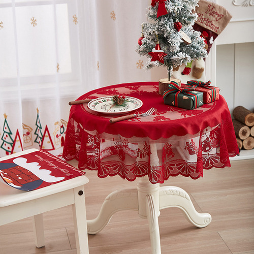 Mantel De Regalo De Navidad W, Mesa Redonda Con Temática Nav