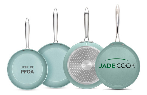 Juego De 3 Sartenes Jade Cook 28/24/20 Cm + Comal 32 Cm