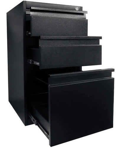 Imagen 4 de 5 de Archivador Metálico Para Oficina Negro Sin Tapa