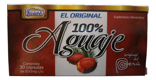 Aguaje 100% Caja Con 30 Cápsulas/500mg Sin Sabor