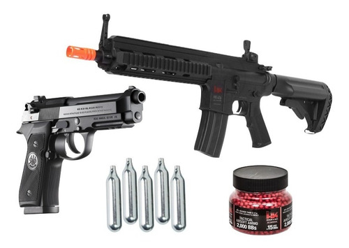 Marcadora Hk 416 Y Beretta 92a1 Con Co2 Y Bbs Airsoft Xtr C