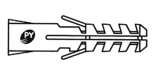 500 Unidades - Tarugo Común Sin Tope Nº10 - Marca: Fijaciones Py - Material: 100% Nylon - Para Ladrillo Macizo