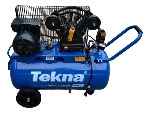 Compressor de ar elétrico portátil Tekna CP10080 monofásica 80L 2hp 220V 60Hz azul