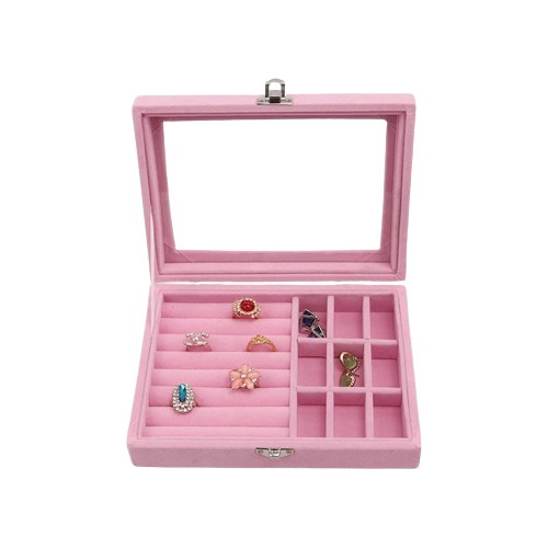 Joyero Organizador De Terciopelo Para Damas - Joyas Joyería 