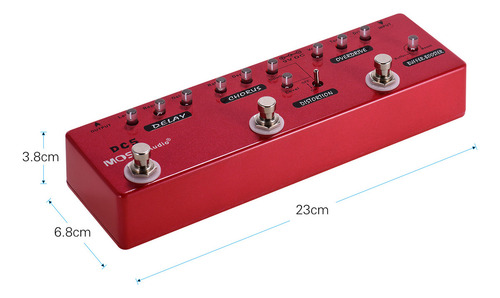 M Guitarra Con Pedal De Efectos 6 En 1 Shell Bypass Con