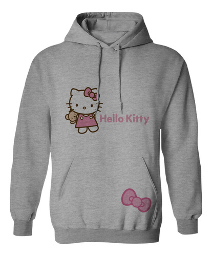 Sudadera Hello Kitty Osito De Peluche Moño Rosa 