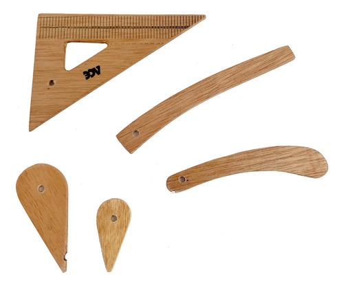 Kit De 5 Reglas Para Modistería En Madera De 1/4 De Escala