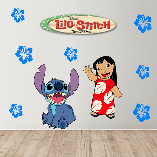 Vinilo Decorativo Pared Infantil Lilo Y Stitch 100x50cm