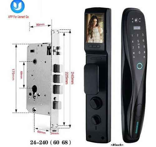 Imagen 2 de 5 de Cerradura Inteligente Wifi Para Puertas Con Camara Y Timbre