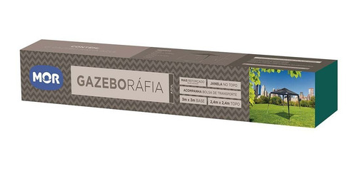 Tenda Gazebo Azul Ráfia Base 3x3 Metros Desmontável Mor