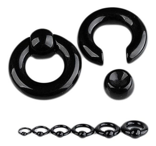 (1 Par) Alargador Captive Acrilico 2mm 3mm 4mm 5mm 6mm 8mm