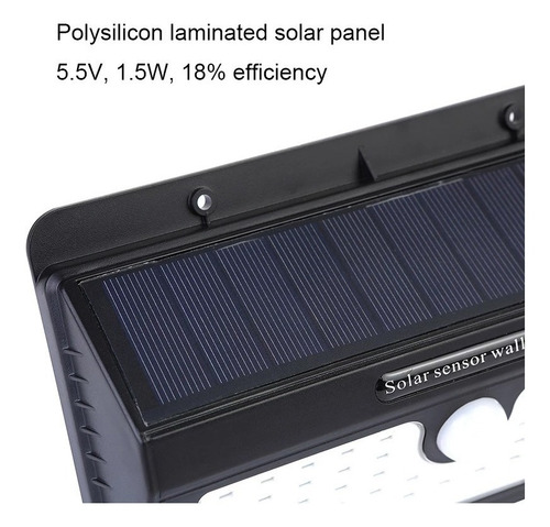 Lampara Solar 55 Leds Reflector Sensor Movimiento Automatico