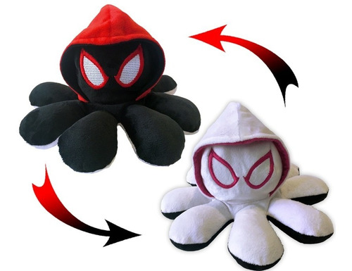 Pulpo Reversible Spiderman Gwen/morales Blanco/rojo Peluche | Meses sin  intereses