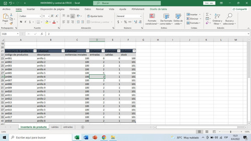 Inventario Y Control De Stock Plantilla Excel