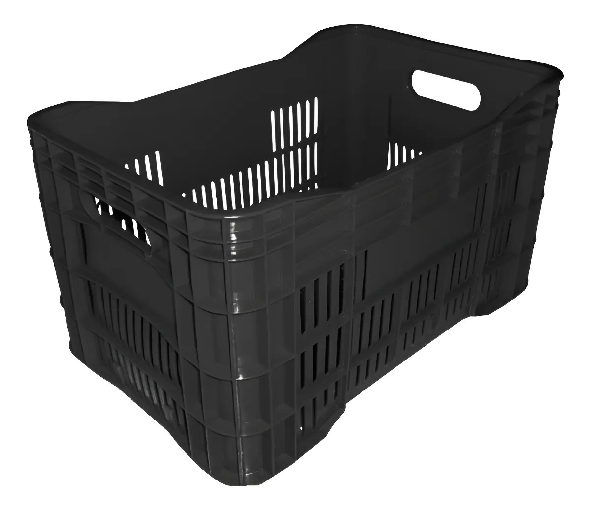 Caixa Agrícola 55x36 Hortifruti Plástica 45l Resistente Cor Cor Preto