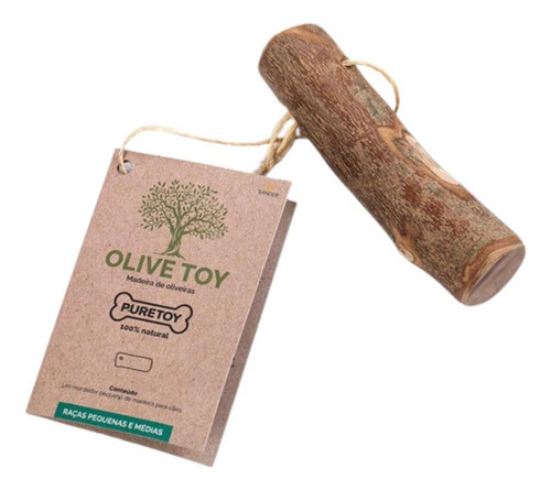 Mordedor De Madeira Puretoy Olive Toy Para Cães Peq E Med 2 Unidades Marrom-claro