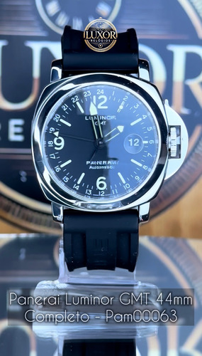 Relógio Panerai Luminor Marina Gmt Preto Prateado Preto (Usado)